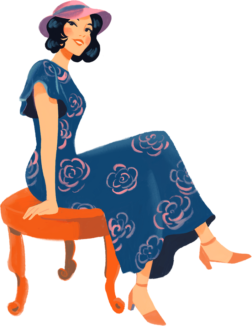 Lady In Floral Dress