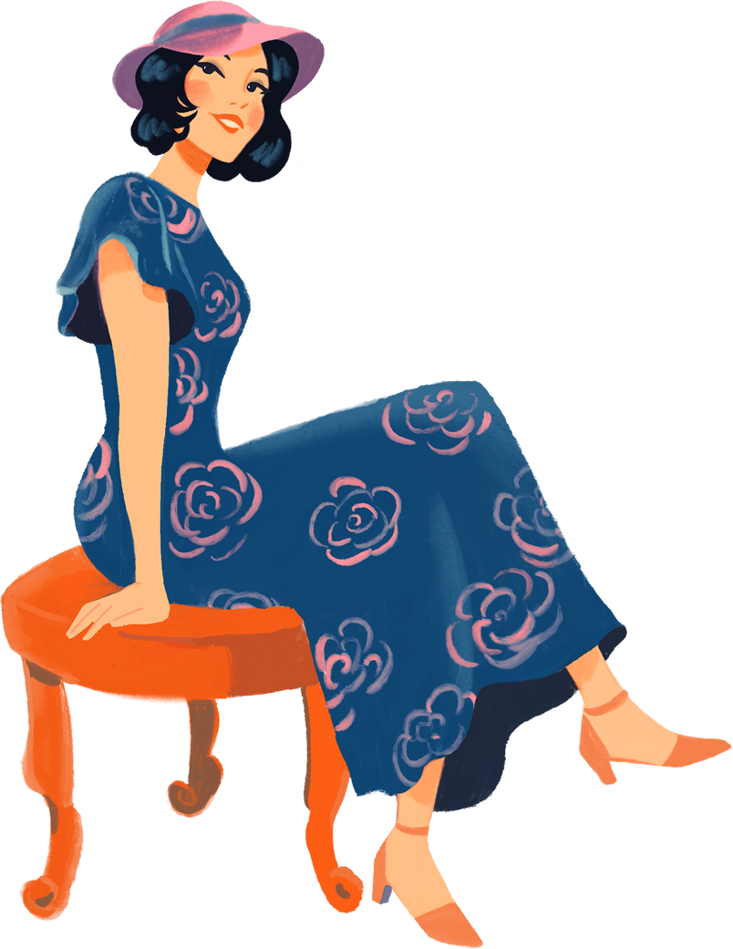 Lady In Floral Dress